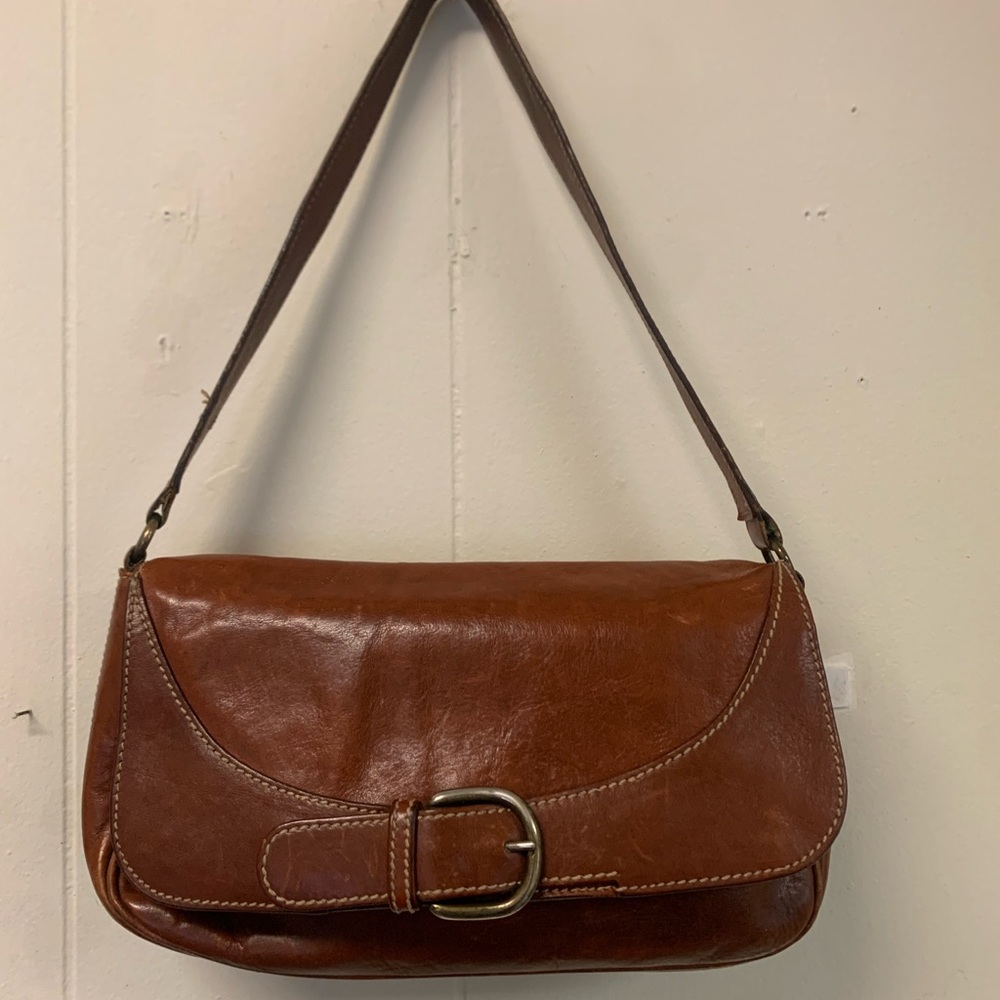 Preston & York Rich Tan Leather Shoulder Bag